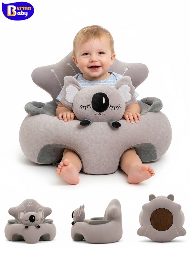 Berma Baby كرسي جلوس للأطفال مع وسادة - مقعد دعم مريح، أريكة تدريب على الجلوس، أريكة دعم للأطفال، كراسي أطفال للجلوس، كرسي جلوس للرضع، كرسي تعلم الجلوس للأطفال، مقاعد أطفال للجلوس من عمر 6 إلى 16 شهرًا - Image 1