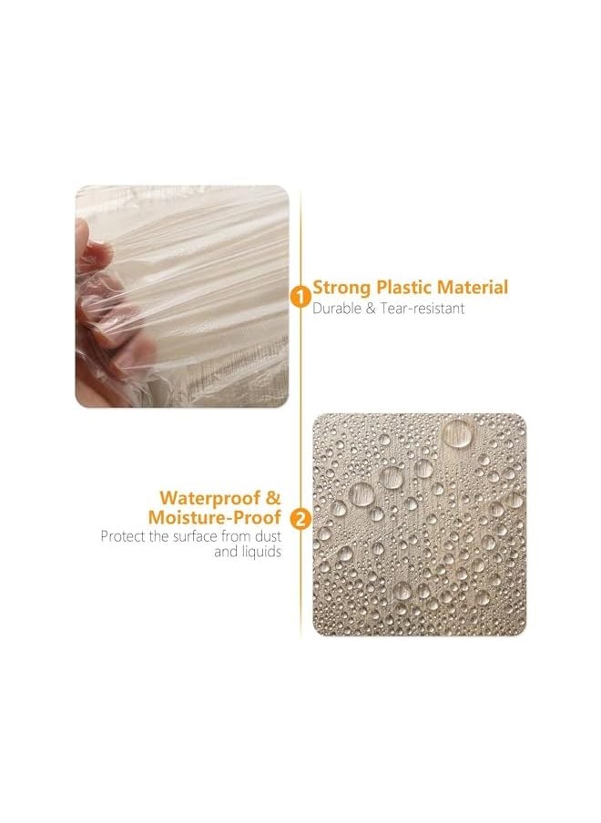PROMASS - promass Pre-Taped Masking Film, 3 Rolls 4mx20m Waterproof Protective Masking Film, Dust Plastic Masking Film Rolls, Pre-Taped Plastic Drop Film for Car, Painting, Furniture Covering - Image 1