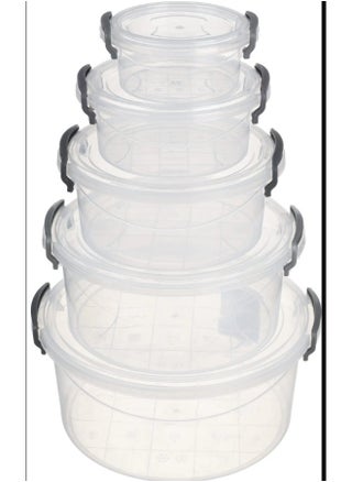 طقم علب ثلاجة من البلاستيك للحفاظ علي الطعام-مدور-شفاف-كود 9025-5قطع - pzsku/Z1B9AC767BEC662F5B23DZ/45/1748439117/ac2021dd-72df-4430-8e47-2e799394b511