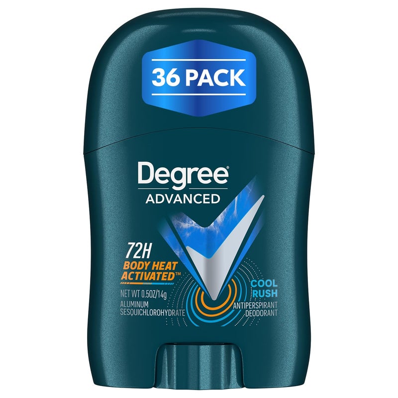 Degree Menâ€™s Travel Deodorant Cool Rush 36-Pack â€“ 72H Body Heat Activated Mini Antiperspirant, 0.5 Oz Ea - Image 1