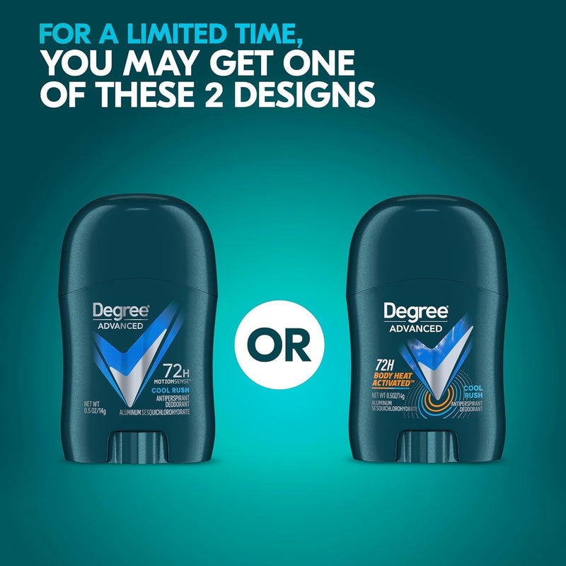 Degree Menâ€™s Travel Deodorant Cool Rush 36-Pack â€“ 72H Body Heat Activated Mini Antiperspirant, 0.5 Oz Ea - Image 5