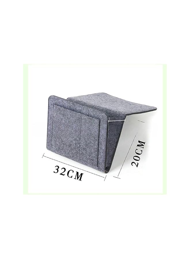 The Bros Bedside Caddy, Hanging Storage Organizer for Bed Sofa, Felt Bedside Storage BagBedside Storage Hanging Bag,Grey  - Image 2