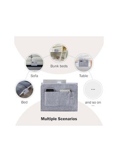 The Bros Bedside Caddy, Hanging Storage Organizer for Bed Sofa, Felt Bedside Storage BagBedside Storage Hanging Bag,Grey  - Image 5