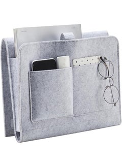 The Bros Bedside Caddy, Hanging Storage Organizer for Bed Sofa, Felt Bedside Storage BagBedside Storage Hanging Bag,Grey  - Image 1