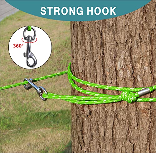 muiyrtuy Reflective Cat Leash -50FT Cat Cable Out Escape Proof Walking Leads Yard Long Durable Safe Leash Traning Play Outdoor for Puppies/Kittens/Small Animals(Green) - Image 4