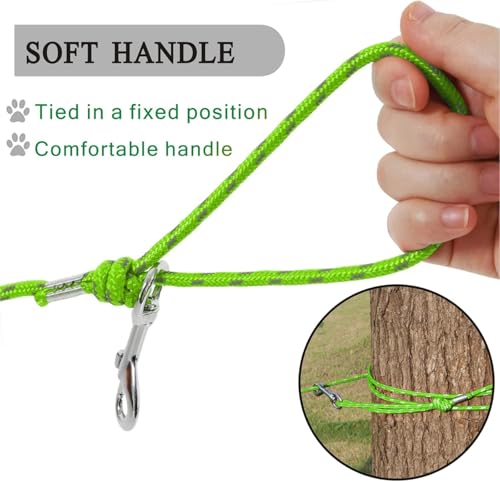 muiyrtuy Reflective Cat Leash -50FT Cat Cable Out Escape Proof Walking Leads Yard Long Durable Safe Leash Traning Play Outdoor for Puppies/Kittens/Small Animals(Green) - Image 2