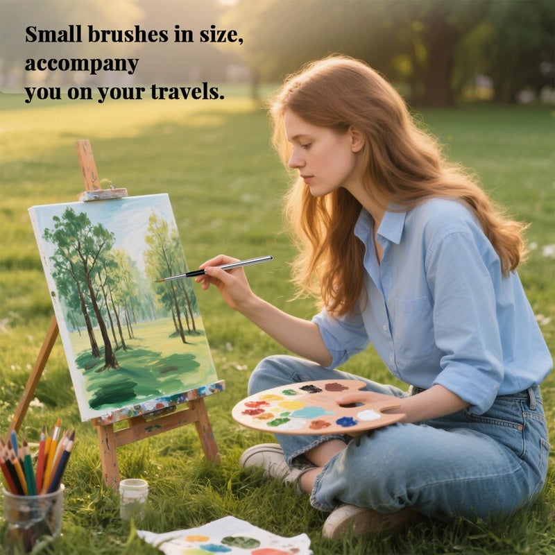 YFLLN Travel Watercolor Brushes, Travel Kit with Leather Pouch Perfect for Watercolor Acrylics Gouache Ink Painting - Image 5