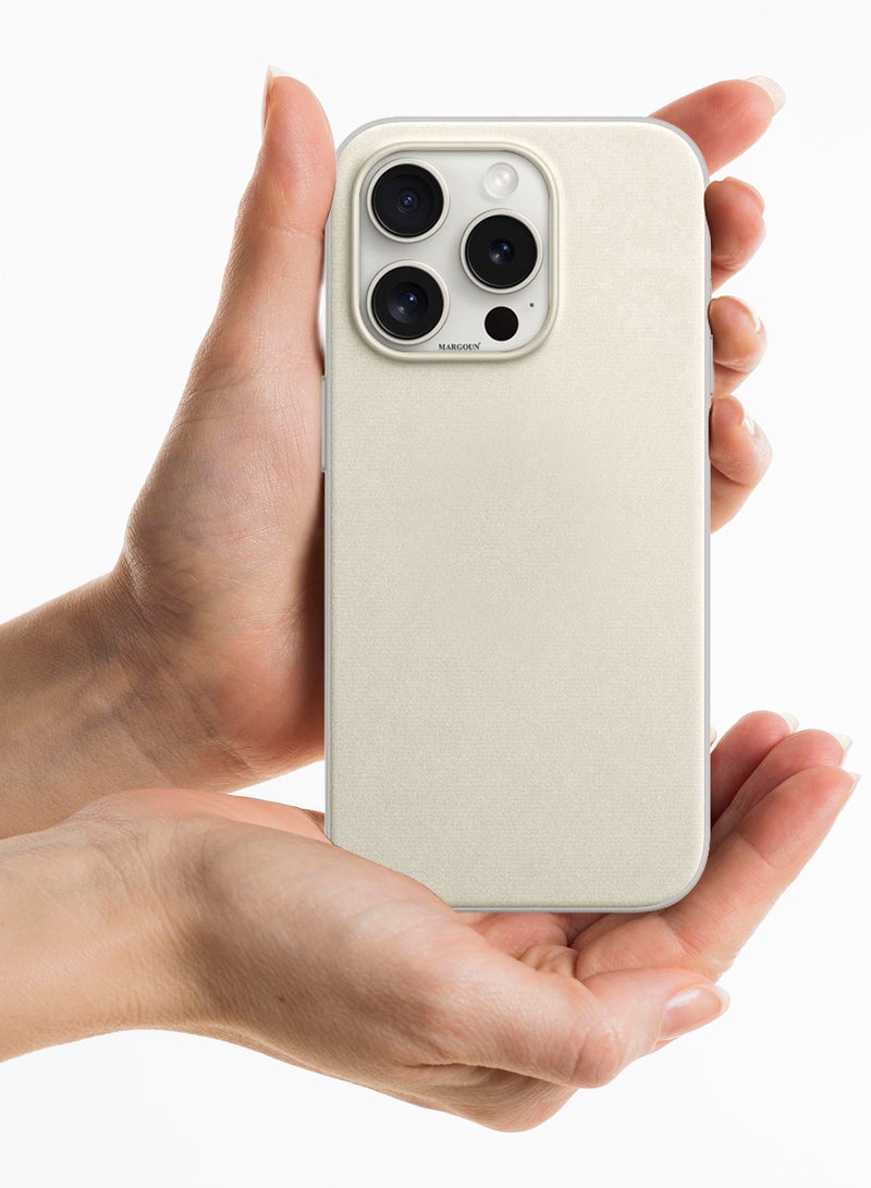 CATANES 2 Packs For iPhone 15 Pro Case and Screen Protector FineWoven Case with MagSafe Durable and Heavy Protection Vintage White - Image 5