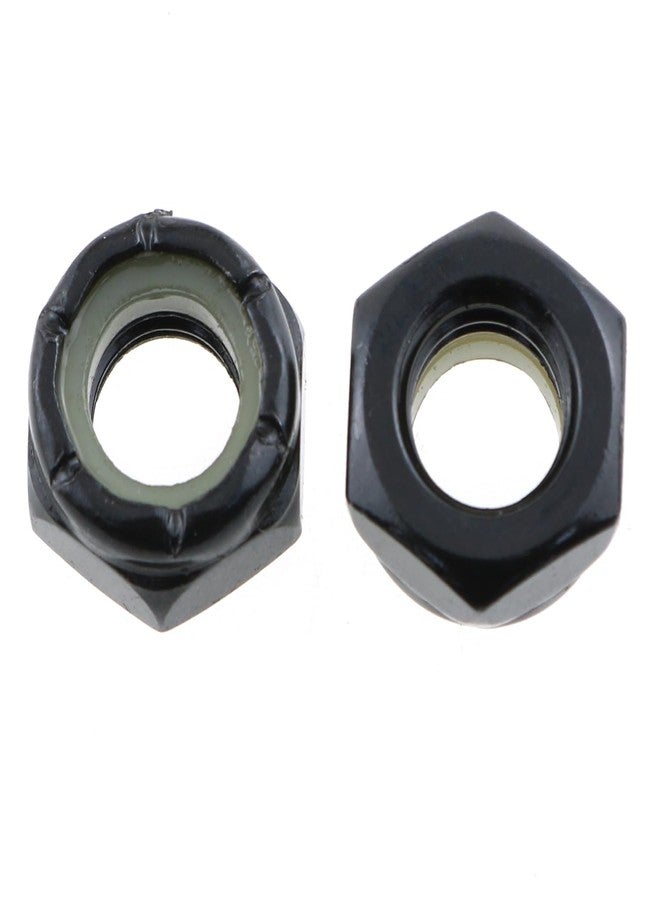 LUORNG 2 Sets Skateboard Side Nut Washer Black Imperial Hex M8 Skateboard Car Nut and Skateboard Axle Washer Suitable for Skateboard and Longboard - Image 2