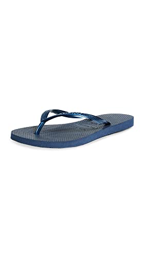 Havaianas صنادل هافايناس النسائية سليم فليب فلوب - أزرق بحري، 7/8 - Image 1