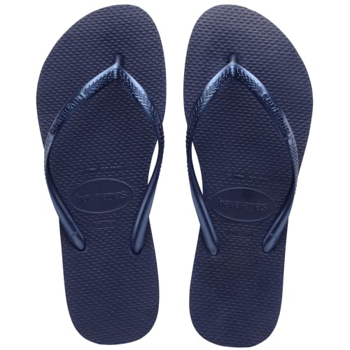 Havaianas صنادل هافايناس النسائية سليم فليب فلوب - أزرق بحري، 7/8 - Image 2