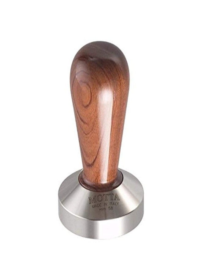 Motta Professional Flat Base Coffee Tamper, 58mm, Bubinga Handle