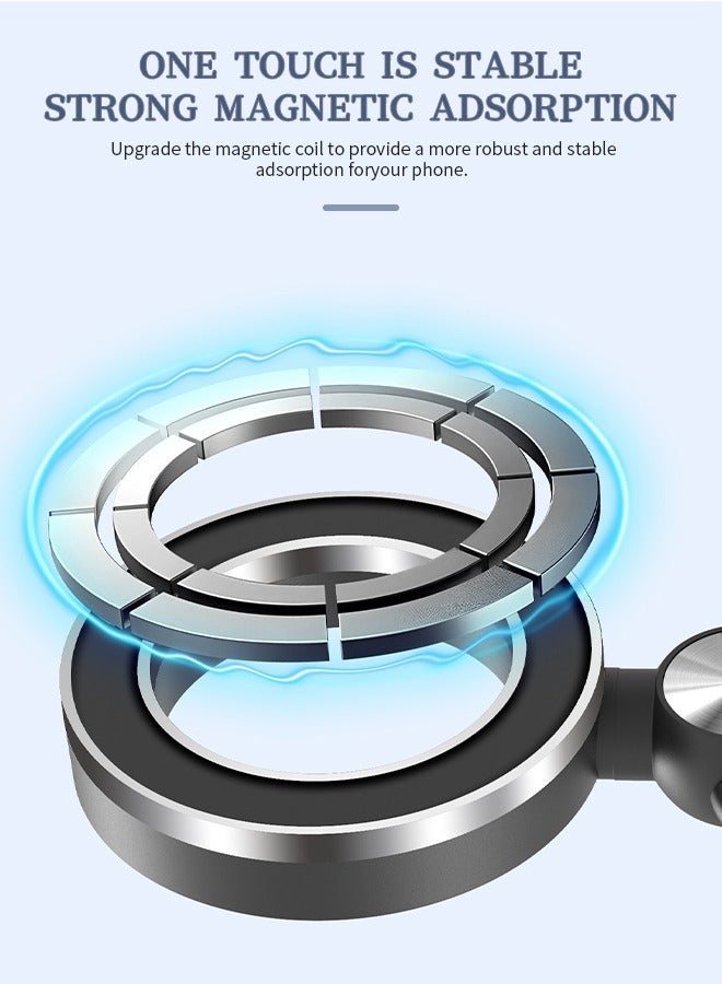 حامل هاتف مغناطيسي للسيارة - تصميم قابل للطي، دوران مرن 360 درجة، قاعدة لاصقة 3 متر، حامل قوي للسيارة لهواتف iPhone وAndroid باللون الأسود - Image 5
