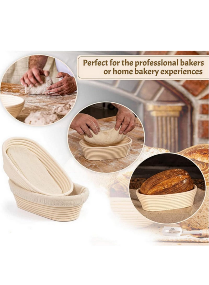 1pcs Oval Bread Proofing Basket - 10 Inch Rattan Banneton Brotform for Sourdough Baking, Splinter-Free, Non-Stick, Easy to Clean Includes Cloth Liner-25x15x8cm - Image 4