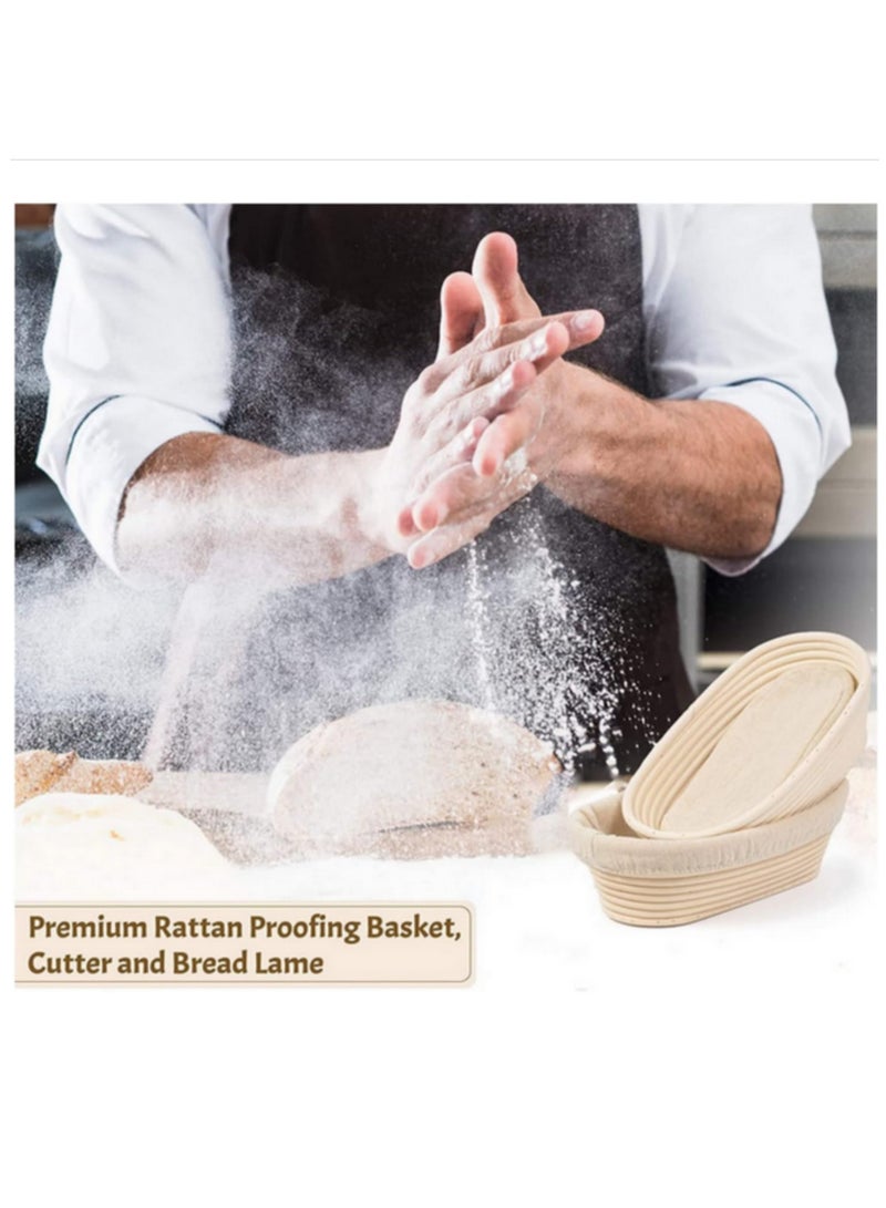 1pcs Oval Bread Proofing Basket - 10 Inch Rattan Banneton Brotform for Sourdough Baking, Splinter-Free, Non-Stick, Easy to Clean Includes Cloth Liner-25x15x8cm - Image 5