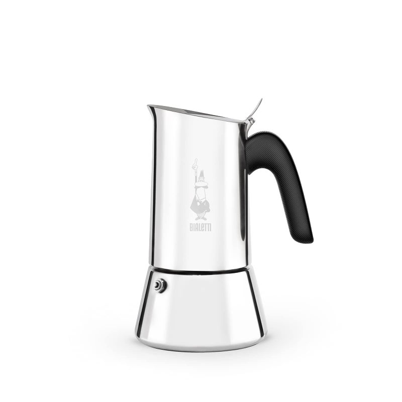 BIALeTTI Bialetti  New Venus Induction Stovetop Coffee Maker Suitable for all Types of Hobs Stainless Steel 6 Cups 79 Oz Silver