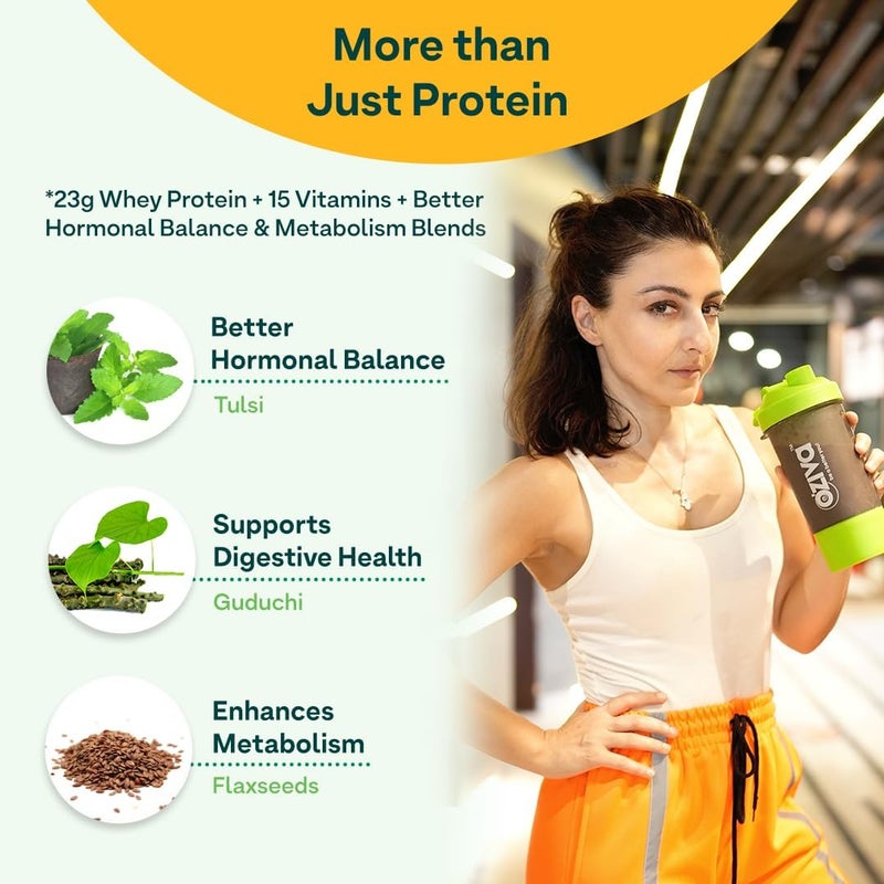 OZiva Protein & Herbs For Women, Chocolate 500G Natural Protein Powder - Image 3