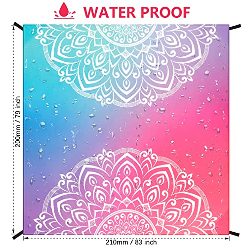 WIWIGO Beach Blanket Sandproof Extra Large Beach Mat Adults Waterproof Quick Drying Sand Free Mat Made by Premium Polyester with 4 Stakes & 4 Corner Pockets for Outdoor Travel Camping Hiking - Image 2