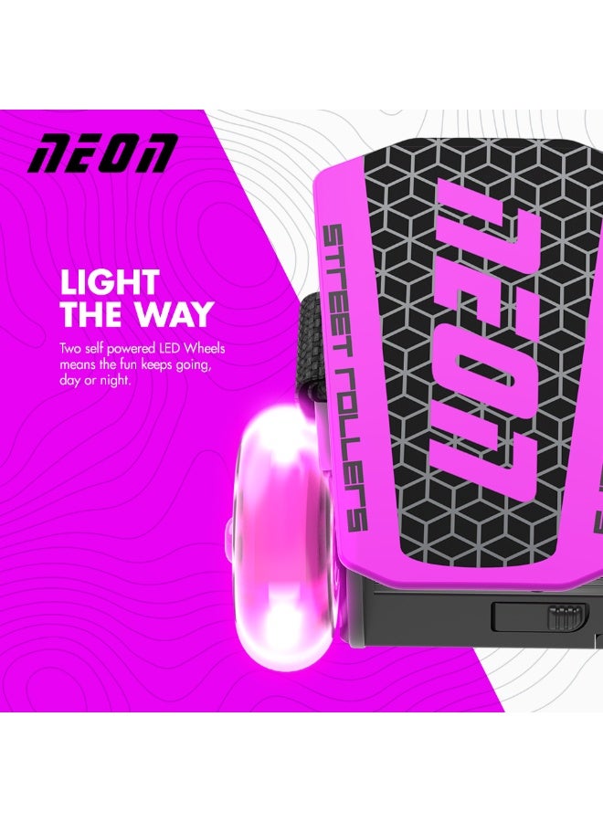 نيون يڤوليشن ستريت رولر وردي – زلاجات إنلاين قابلة للتعديل مع بطانات مريحة، محامل عالية الدقة، عجلات متينة، تعديل المقاس بدون أدوات، زلاجات للياقة البدنية والترفيه في الهواء الطلق للأطفال والمراهقين – 101024 - Image 2