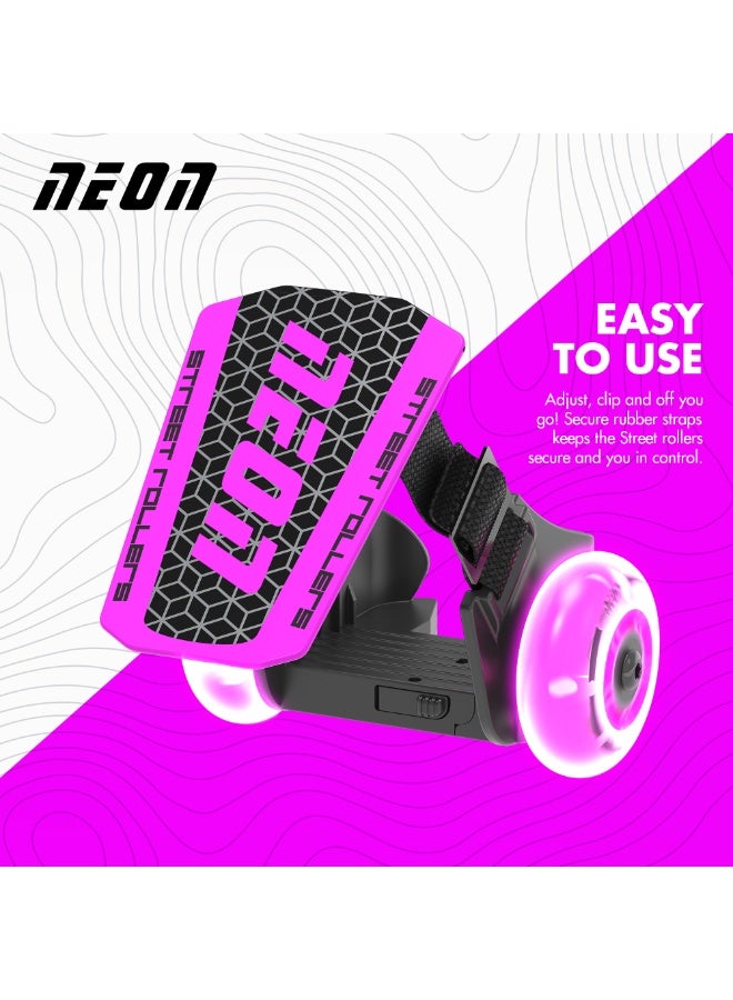نيون يڤوليشن ستريت رولر وردي – زلاجات إنلاين قابلة للتعديل مع بطانات مريحة، محامل عالية الدقة، عجلات متينة، تعديل المقاس بدون أدوات، زلاجات للياقة البدنية والترفيه في الهواء الطلق للأطفال والمراهقين – 101024 - Image 1