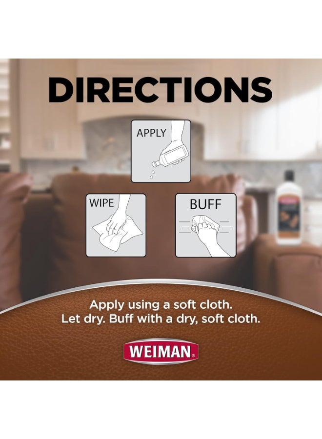 Weiman 3 in 1 Deep Leather Conditioner Cream (Microfiber Cloth) - Restores Leather Surfaces - Use on Leather Furniture, Car Seats, Shoes, Bags, Jackets, Saddles - Image 3