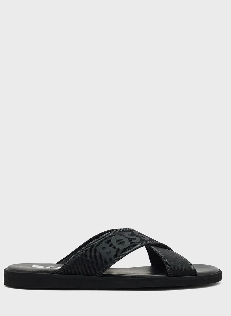BOSS Striped Arabian Sandals