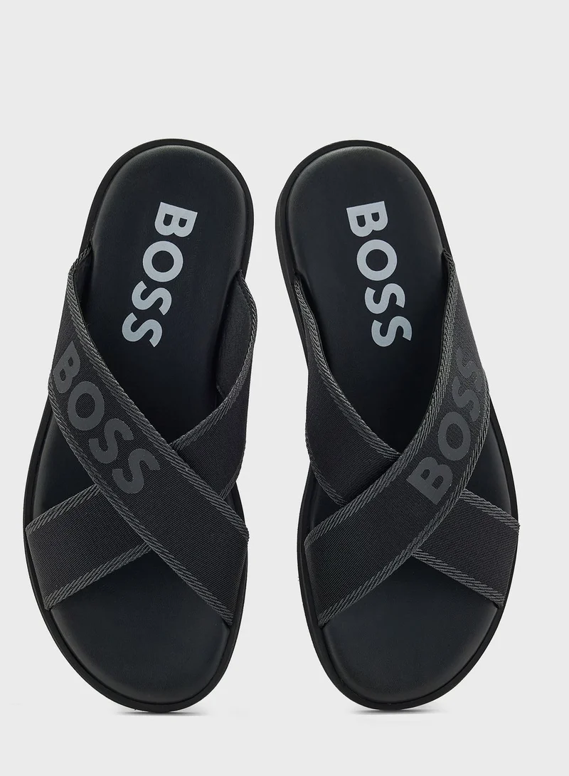 BOSS Striped Arabian Sandals