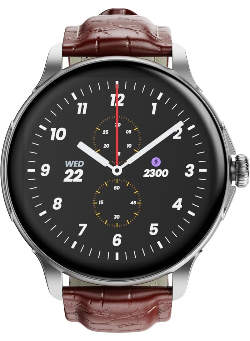 HMD WATCH X1 Smartwatch, 1.43" AMOLED Display, 5 Day Battery, 700+ Sports Mode via HMD Watch App, IP68 Dust Water Resistant, Health Monitor, Sleep Score, Fitness Tracker, iOS Android (Silver, Leather) silver - Image 2
