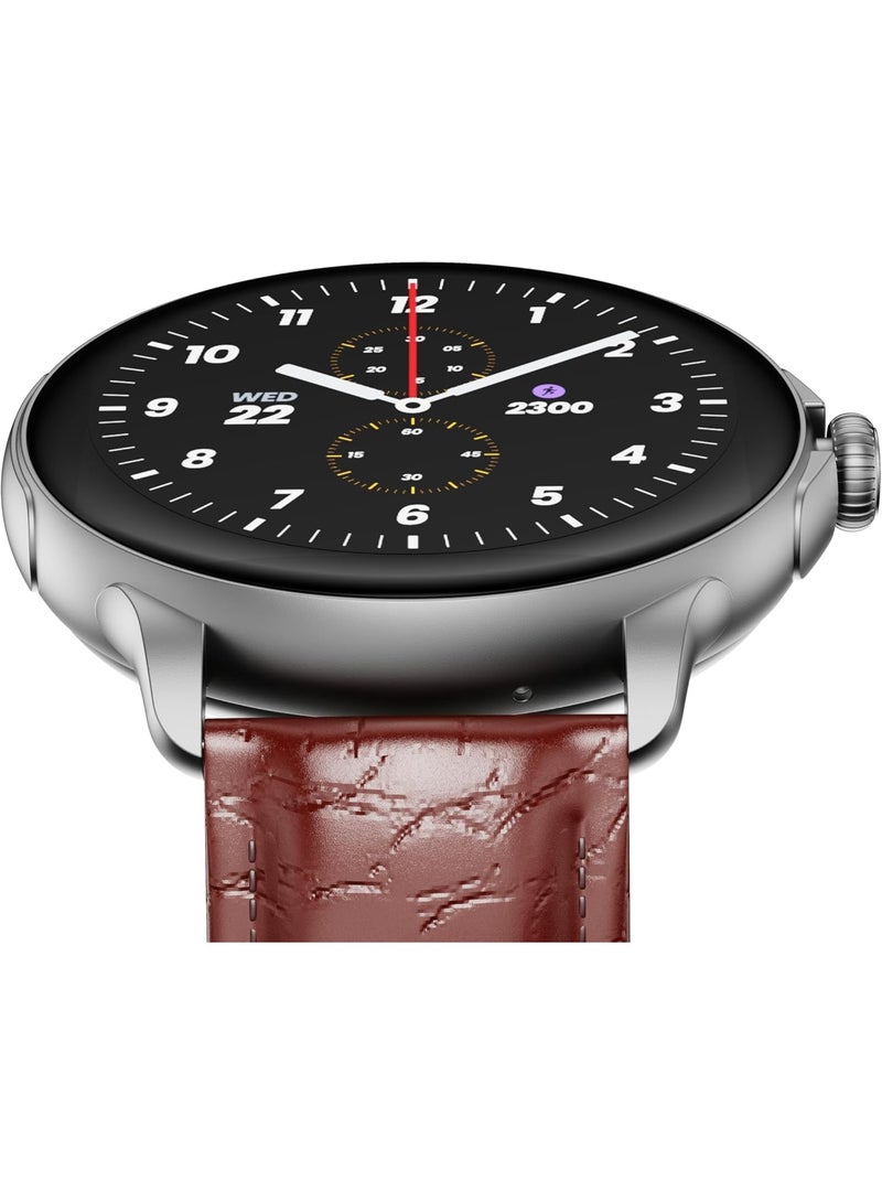 HMD WATCH X1 Smartwatch, 1.43" AMOLED Display, 5 Day Battery, 700+ Sports Mode via HMD Watch App, IP68 Dust Water Resistant, Health Monitor, Sleep Score, Fitness Tracker, iOS Android (Silver, Leather) silver - Image 3