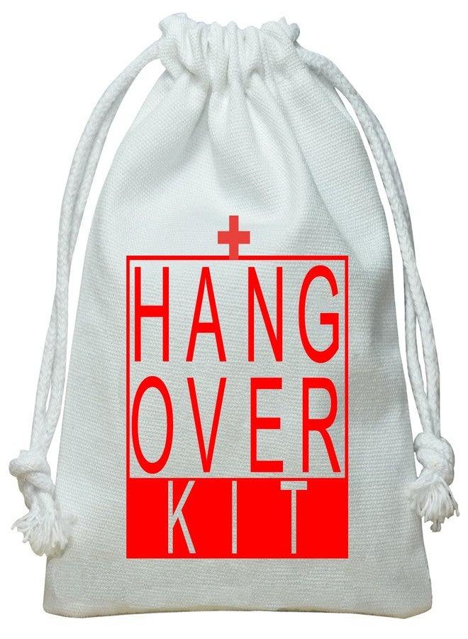 Funcart Canvas White Hangover Kit/Pouch for Men and Women (Small) for Wedding/Party/Bachelor/Bachelorette/Special Occasion/Special Needs
