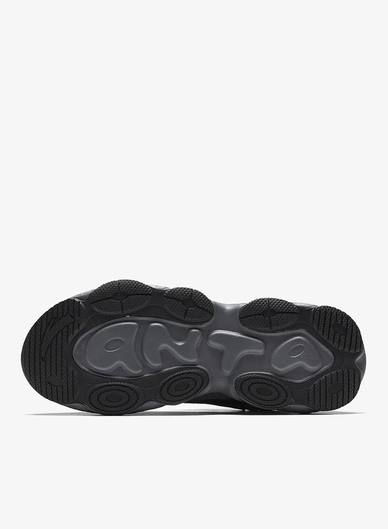 Anta Black/Grey Women’s Chunky Low-Top Sneakers – Thick Sole Casual Shoes for Women | Best Price UAE