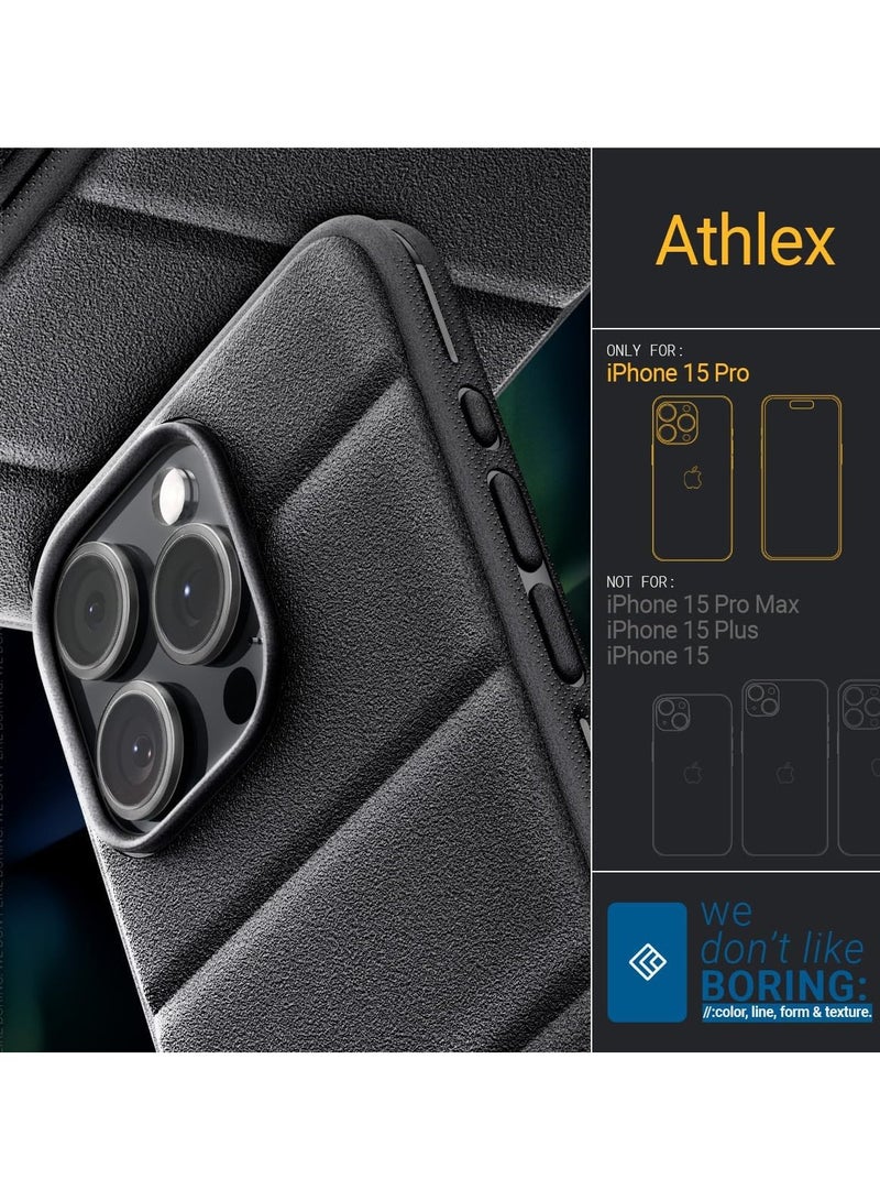 Caseology Athlex iPhone 15 Pro Case Cover with Integrated Grip - Active Black - Image 2