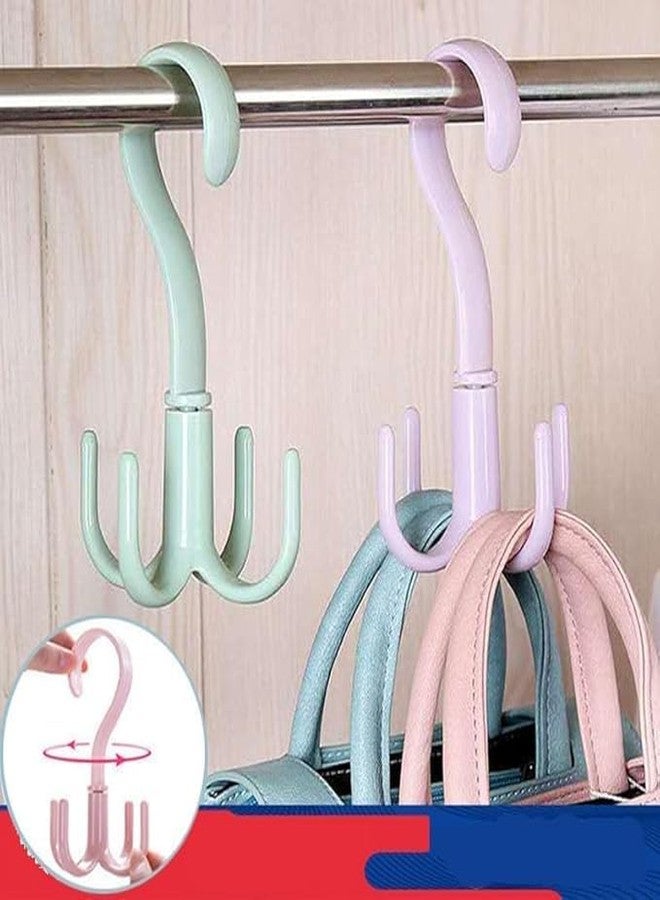 B W 360° Rotating Closet Hanger Hook | 4-Claw, for Bags, Scarves, Ties and Shoes, Wardrobe Organiser. - Image 2