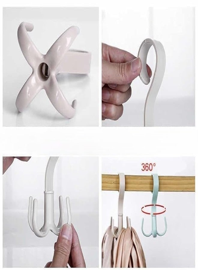 B W 360° Rotating Closet Hanger Hook | 4-Claw, for Bags, Scarves, Ties and Shoes, Wardrobe Organiser. - Image 3