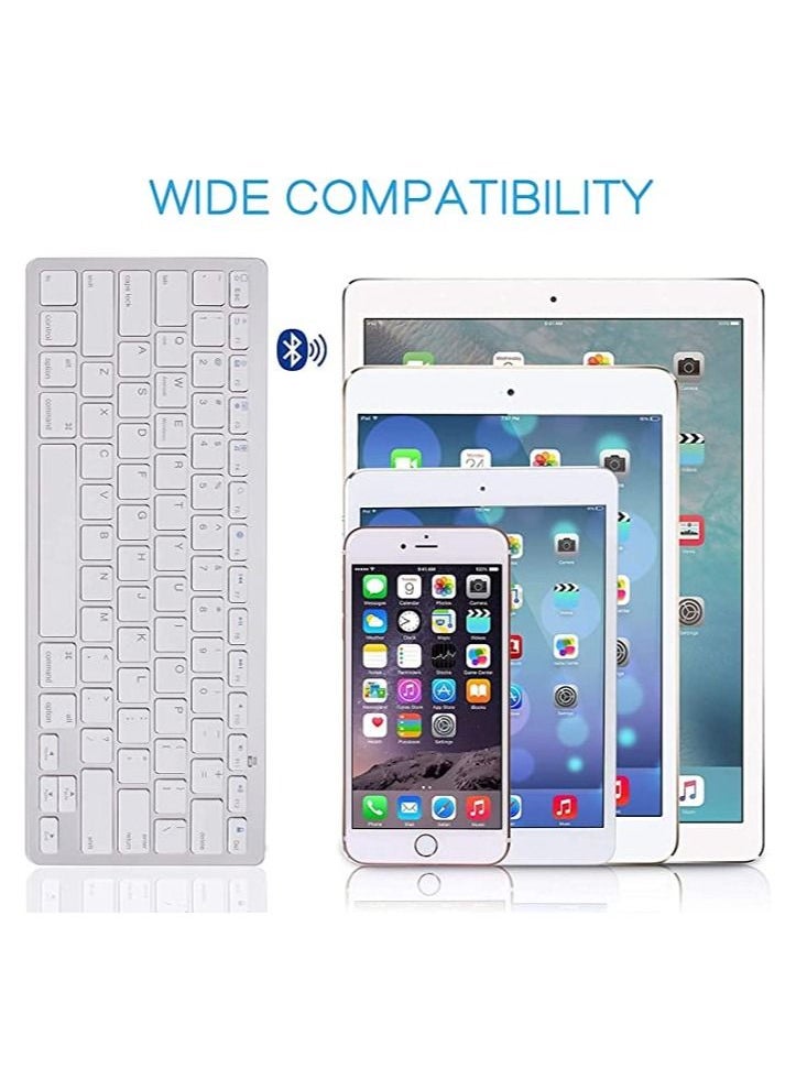 Generic - Universal Slim Portable Wireless Bluetooth Keyboard For IPad Pro 11 12.9 8th 7th 10.2 Air 4 And Other Bluetooth Enabled Devices White - Image 1