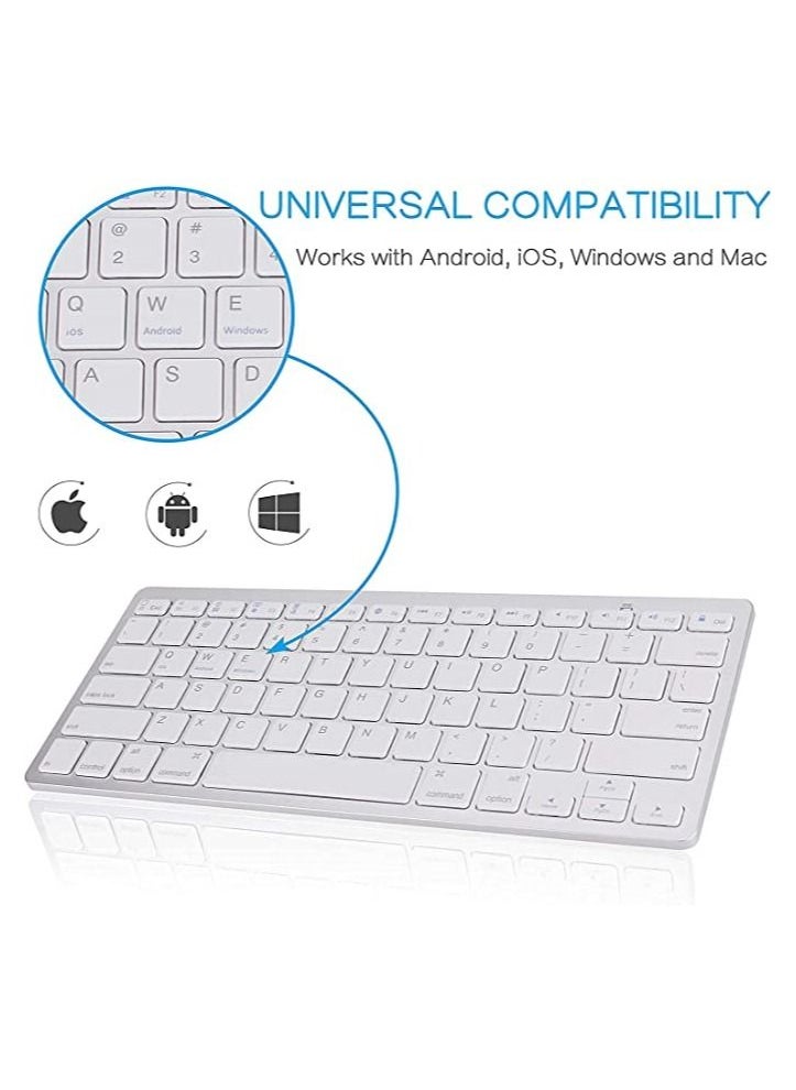 Generic - Universal Slim Portable Wireless Bluetooth Keyboard For IPad Pro 11 12.9 8th 7th 10.2 Air 4 And Other Bluetooth Enabled Devices White - Image 1