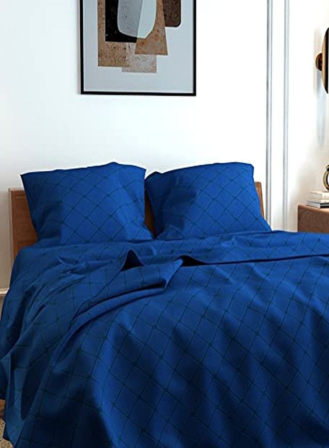 Belvostum Homes Luxury Bedsheets Embossy Tangy Triangle 100% Microfiber Solid Bedsheet Double Bed with 2 Pillow Covers (Tangy Peacock, Double) - Image 3