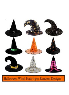 Halloween Witch Hats Costume Bulk for Kids and Adults Witches Party Accessory Favor Hanging Decorations for Yard Garden Indoor Outdoor Decor 6 pcs