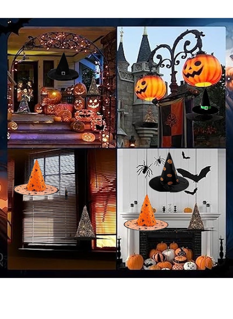 JOLLITY LLC - Halloween Witch Hats Costume Bulk for Kids and Adults Witches Party Accessory Favor Hanging Decorations for Yard Garden Indoor Outdoor Decor 6 pcs - Image 1