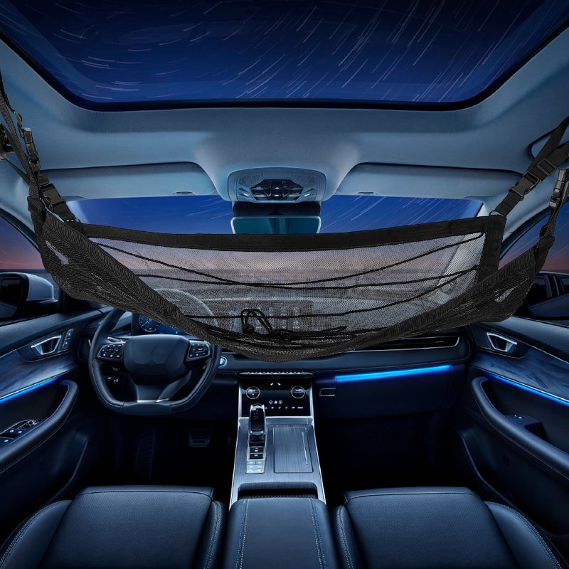 🚗 شبكة سقف السيارة مع منظم مثالي للوجبات الخفيفة والألعاب أثناء السفر - Image 4