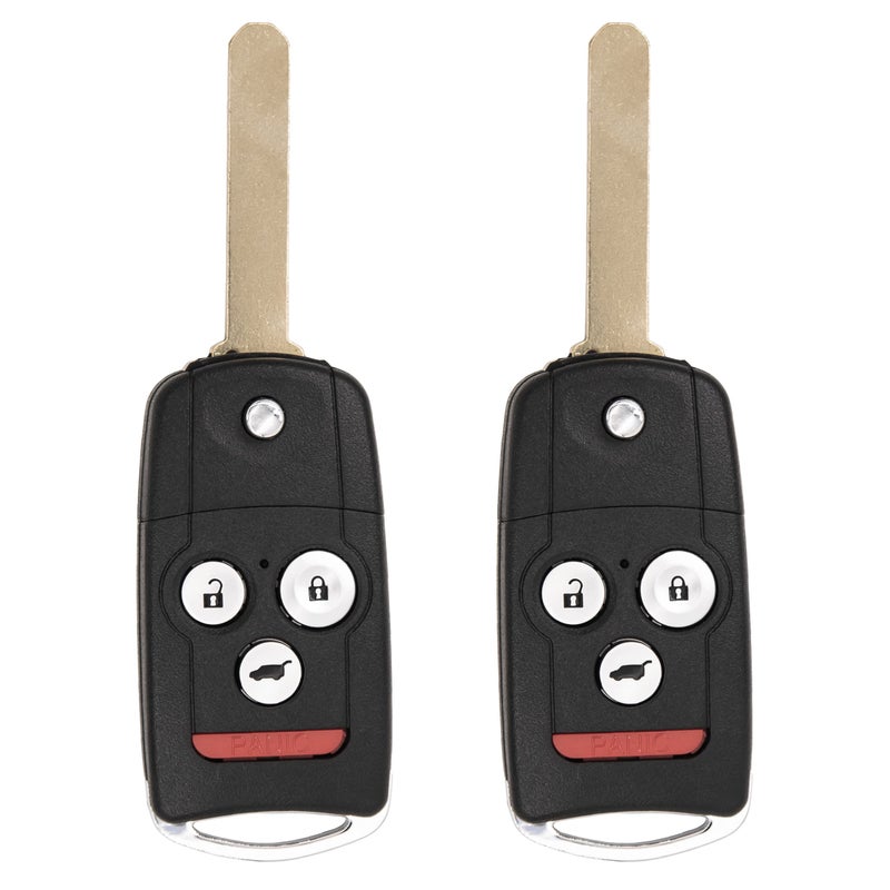 Keyless2Go Replacement Key Fob for 4 Button Flip Remote Key Acura N5F0602A1A 35111-STX-329 35111-STX-326-2 Pack