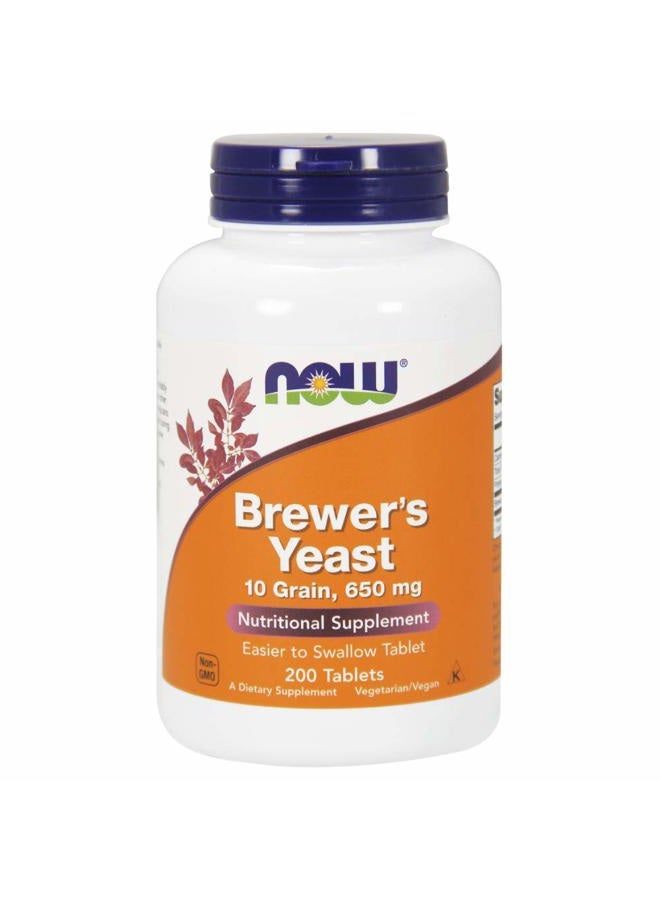 Now Foods Brewer'S Yeast, 650 Mg 200 Tablets - Image 1
