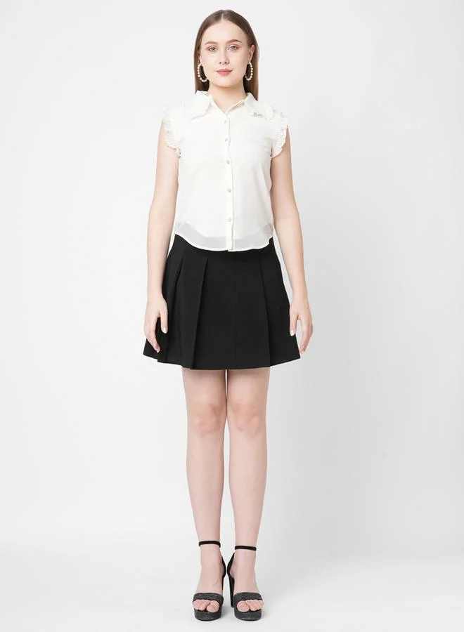 Mish Mish Ruffled Georgette Shirt Style Top