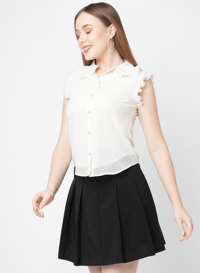 ميش بلوزة جيورجيت مزينة بكشكش - Image 5