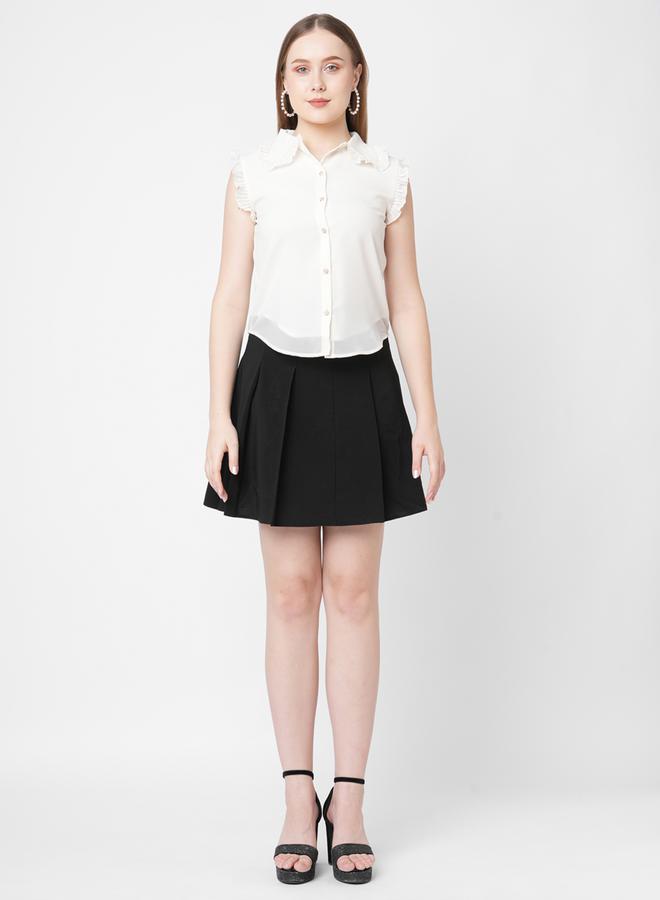 ميش بلوزة جيورجيت مزينة بكشكش - Image 3