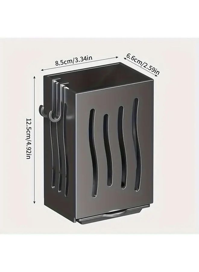 Gray 2Pcs Over Sink Utensil Organizer With Drain Tray Heavy Duty Plastic Kitchen Storage Caddy - Image 3