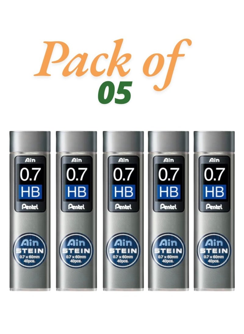 بنتل Pentel Ain Stein HB Grade Refill Lead, 0.7 mm - Pack of 05 - Image 1