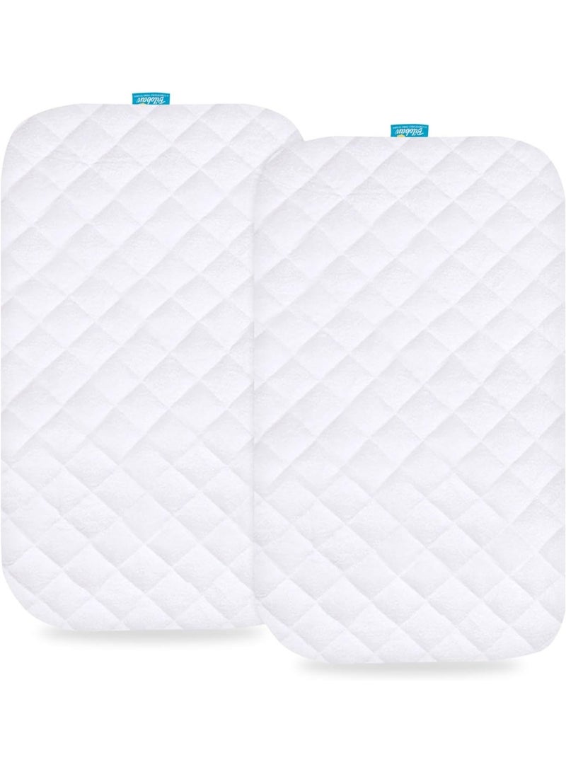 Biloban Waterproof Bassinet Mattress Pad Cover Compatible with Papablic 2-in-1 Bonni, Cowiewie and AMKE Baby Bassinet(33" x19â€), 2 Pack, Ultra Soft Surface, Breathable and Easy Care - Image 1