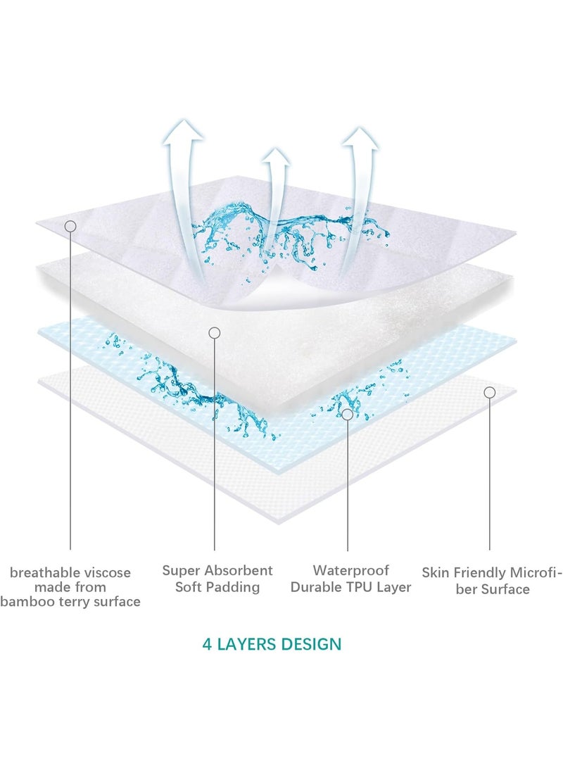 Biloban Waterproof Bassinet Mattress Pad Cover Compatible with Papablic 2-in-1 Bonni, Cowiewie and AMKE Baby Bassinet(33" x19â€), 2 Pack, Ultra Soft Surface, Breathable and Easy Care - Image 4