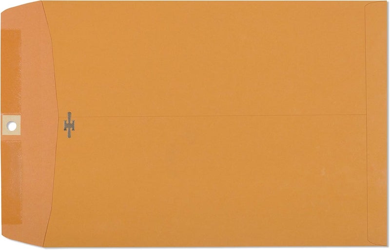 EnDoc 9 1/2 x 12 1/2 Clasp Envelopes - 100 Pack - Brown Kraft Catalog Envelopes Gummed Seal Closure – 28lb Heavyweight Paper 9.5x12.5 inch Envelopes for Home, Office, Business, Legal or School. - Image 4